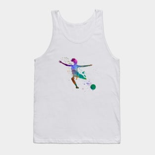 Woman footballer in watercolor Tank Top